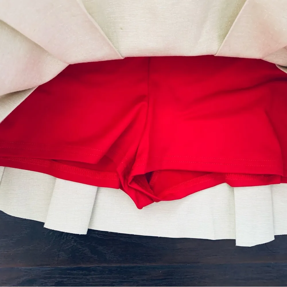 SHEIN Red Pleated Leather Mini Skirt as seen on Alix Earle @ Coachella | Size S - Image 6