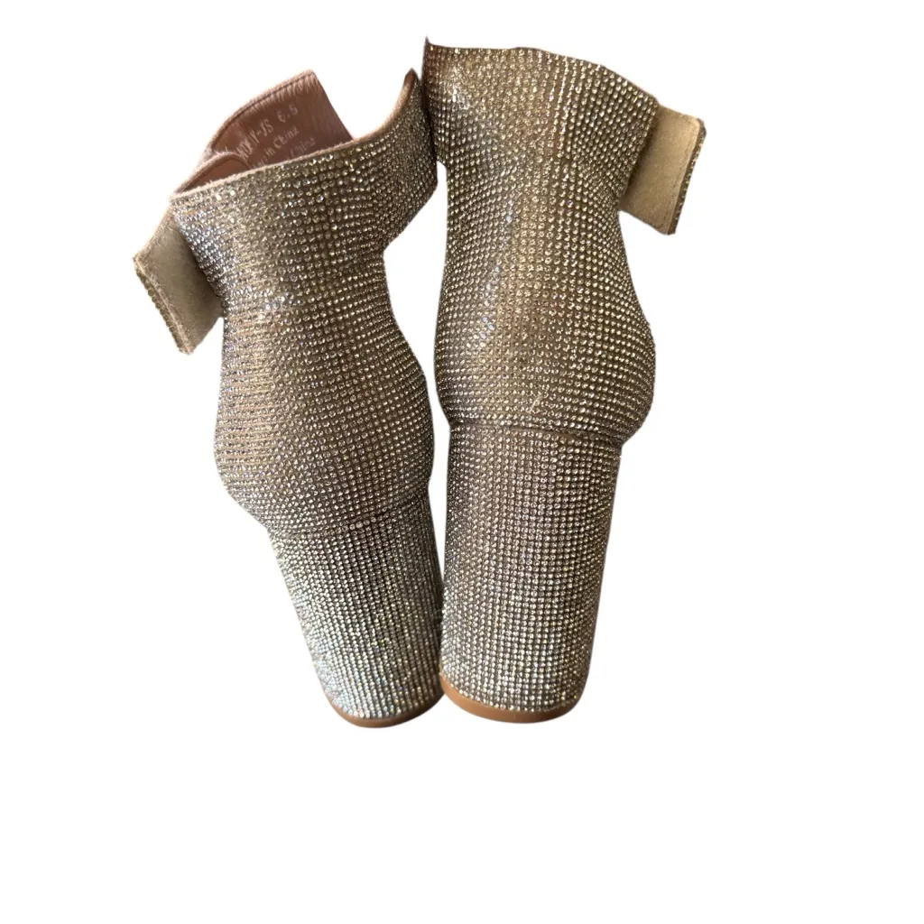 Jeffrey Campbell - Lindsay Rhinestone Block Heel Sandals Champagne Sz 6.5 - Image 11