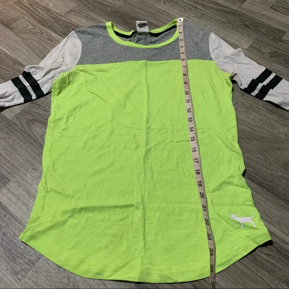 PINK Victoria’s Secret Neon Green 3/4 long sleeve Shirt; XS - Image 10
