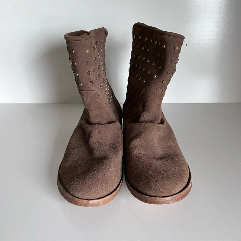 Beek Studded Junco Suede Ankle Boots Tan Size 11 - Image 4