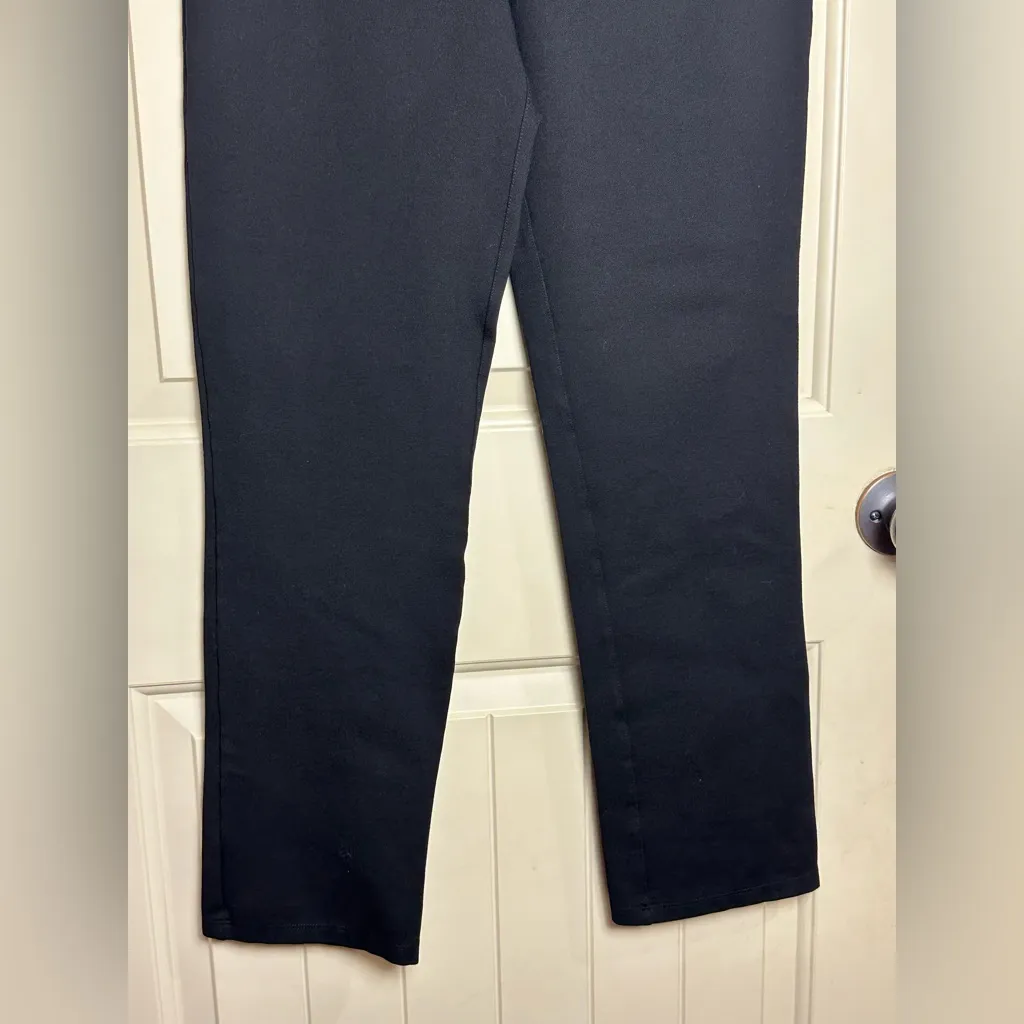 Quince Women's Black Ultra-Stretch Ponte Pants Straight Leg M Petite 26" NWT - Image 6