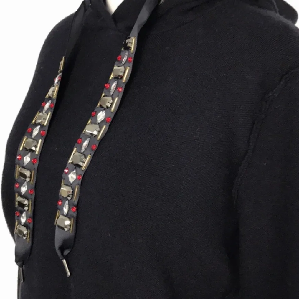 ZARA KNIT SWEATER HOODIE WITH JEWEL TIES - Image 9