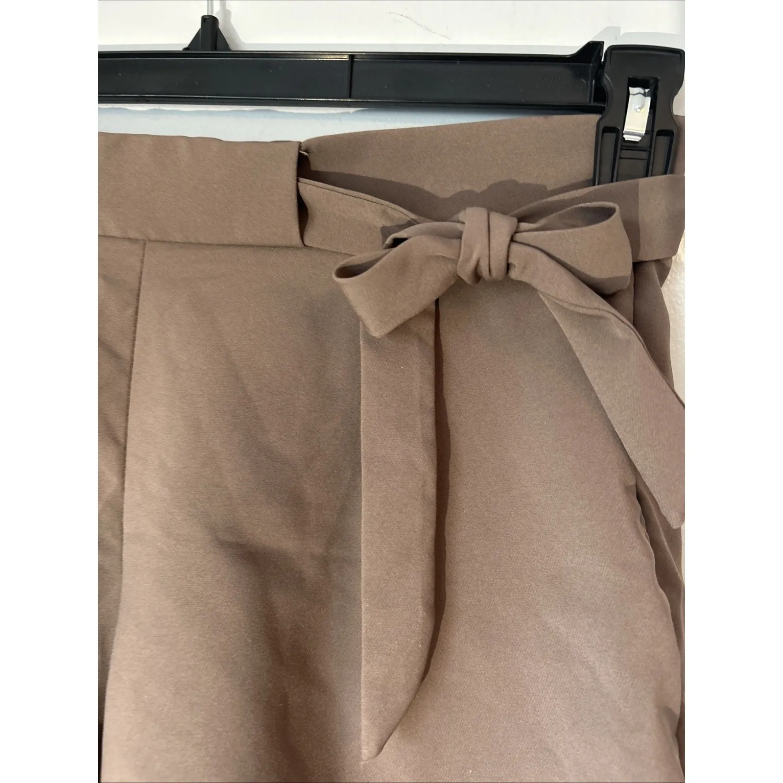 Banana Republic High‎ Rise Belted Pleated Stretch Crepe Shorts Brown Women's 2 - Image 3