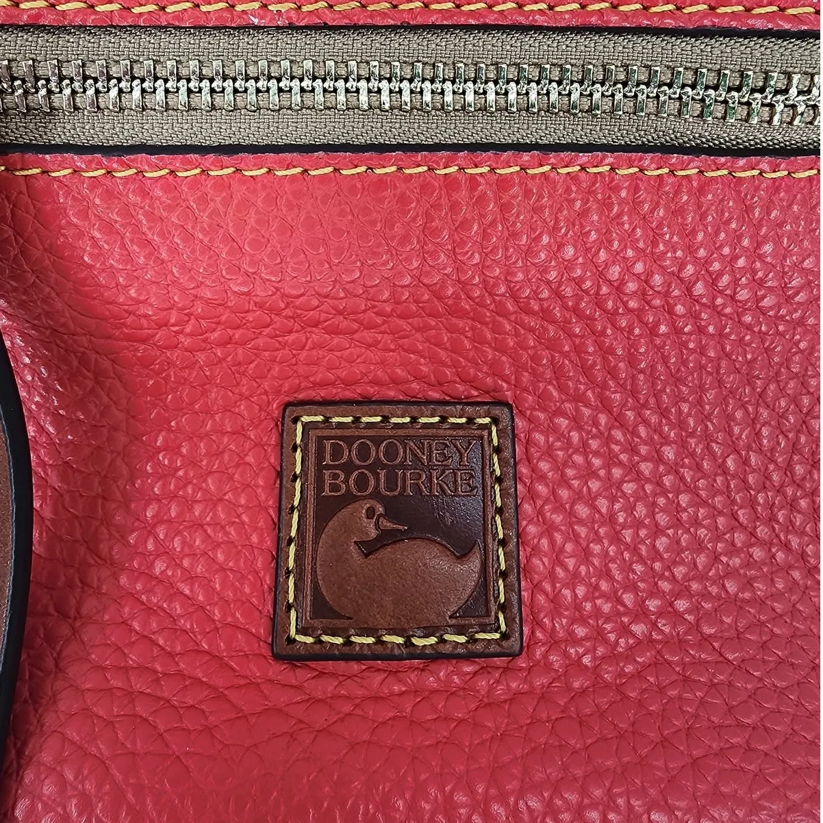 Dooney & Bourke Red Pebbled Leather Mini Crossbody Bag - Image 8