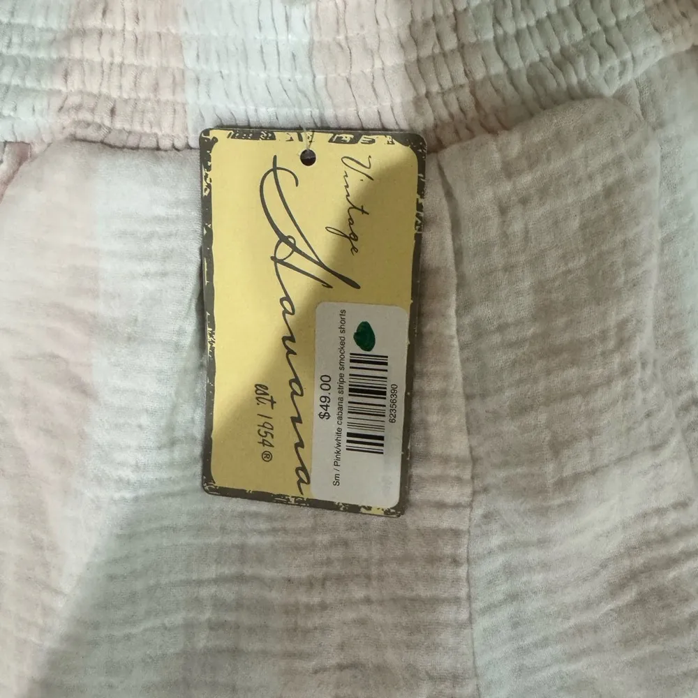 Vintage Havana Cabana White and Pink Striped Shorts - Image 2