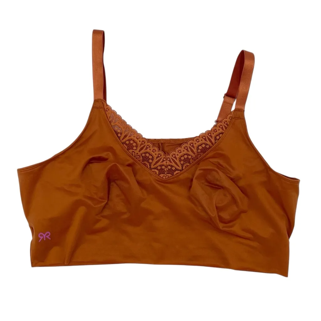 Ruby Ribbon Heritage Diva Lace Demiette Bra #1809 Women's Size 42 Ginger Snap Orange - Image 2