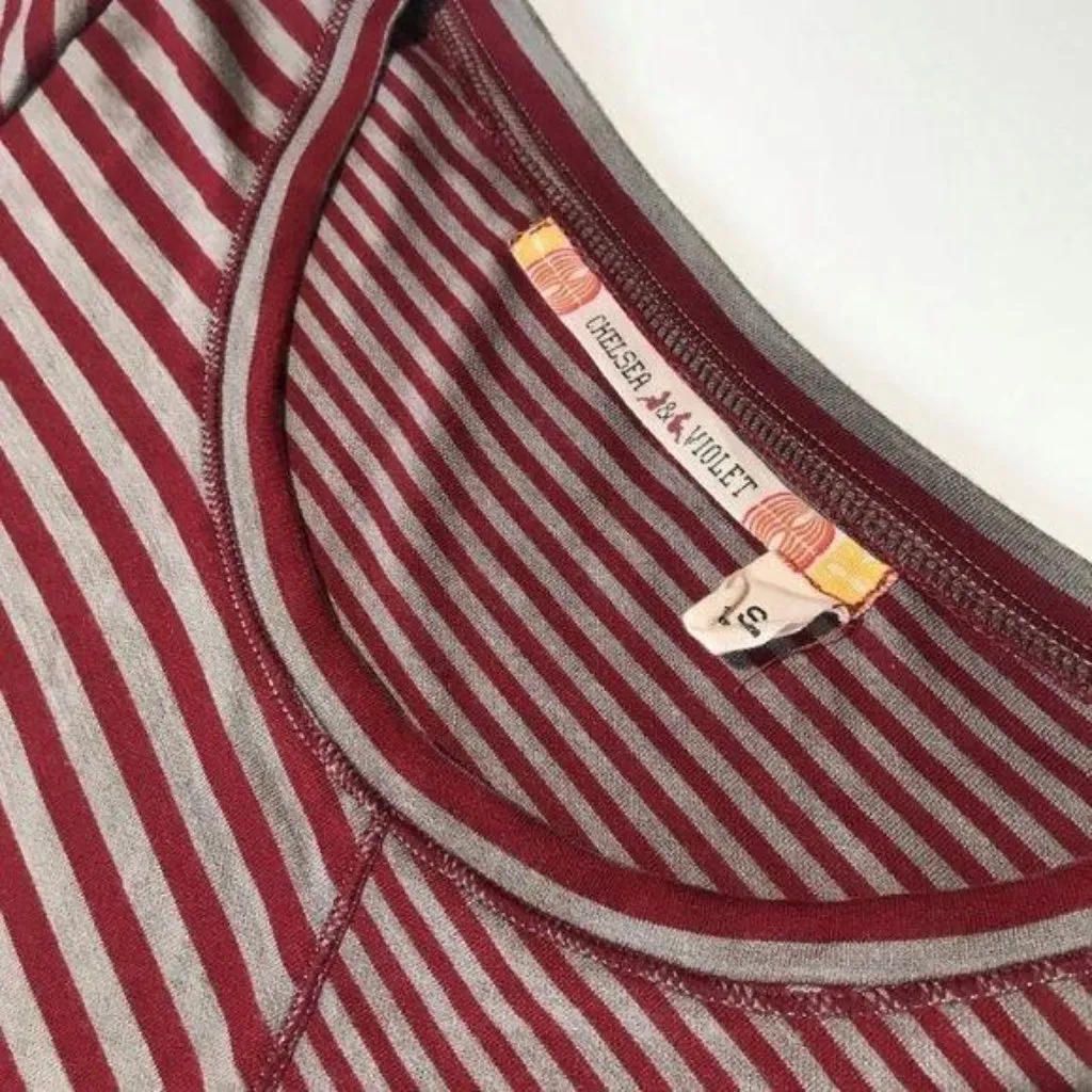 Chelsea & Violet Fitted Striped Dress Size Small 3/4 Sleeve Jersey Sz S - Image 4