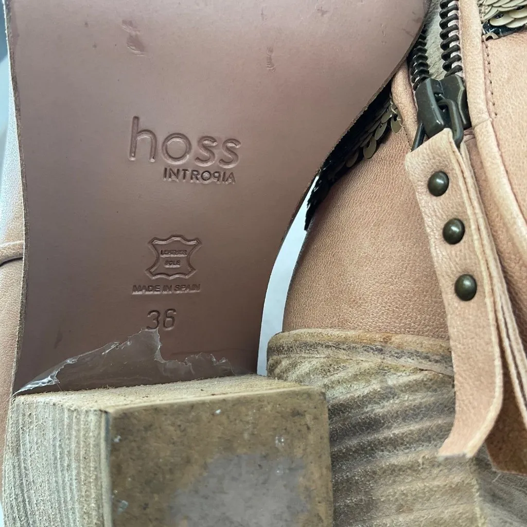 anthropologie hoss intropia diana Gold Beige Neutral Nude booties Spain US6 EU36 - Image 7