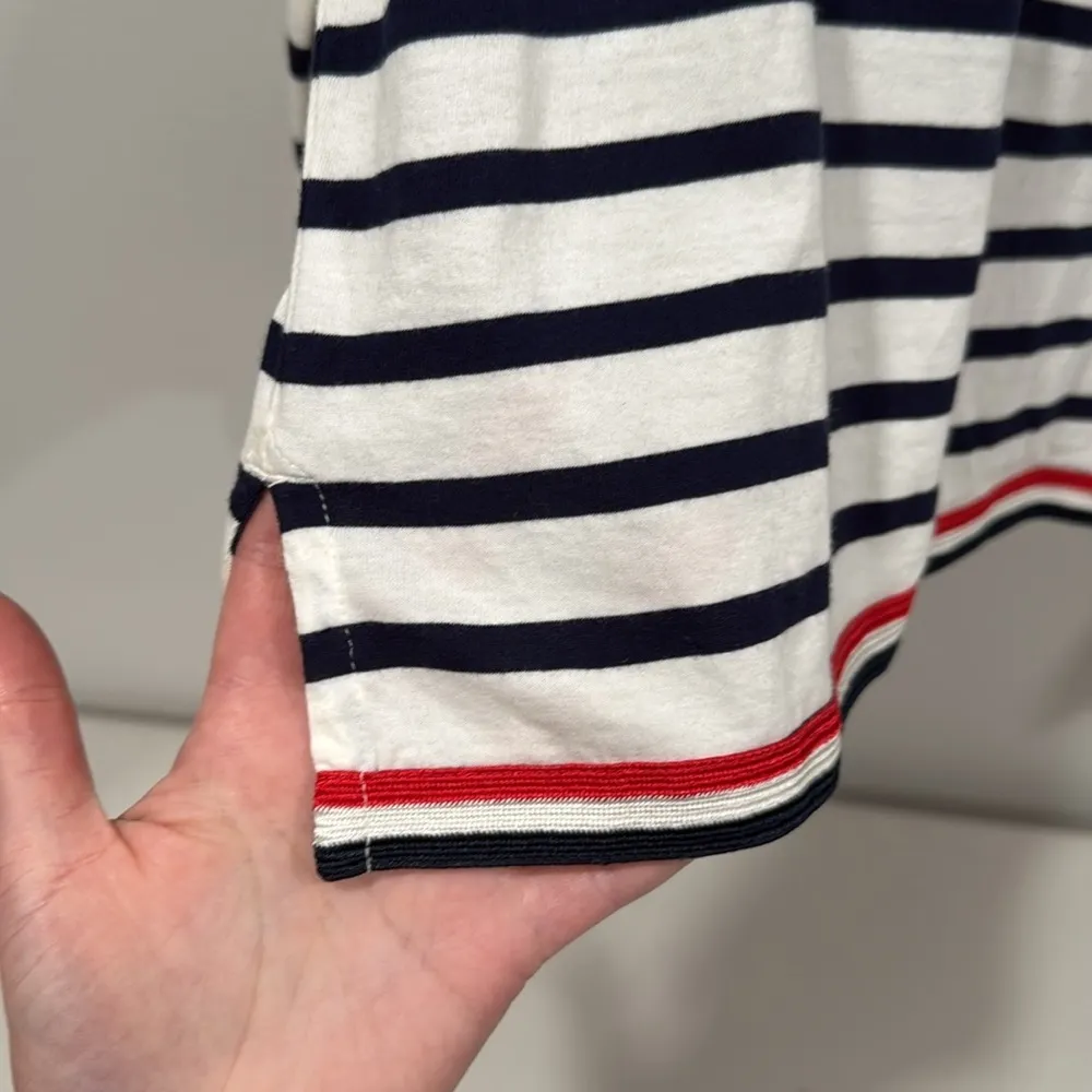 J. Crew White and Blue Striped Long Sleeve T-Shirt Size Small EUC - Image 5