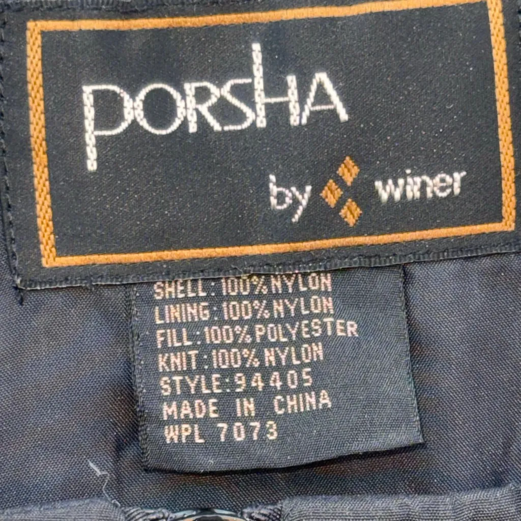 Vintage Porsha by Winer Black Quilted Overalls Size Medium - Image 5