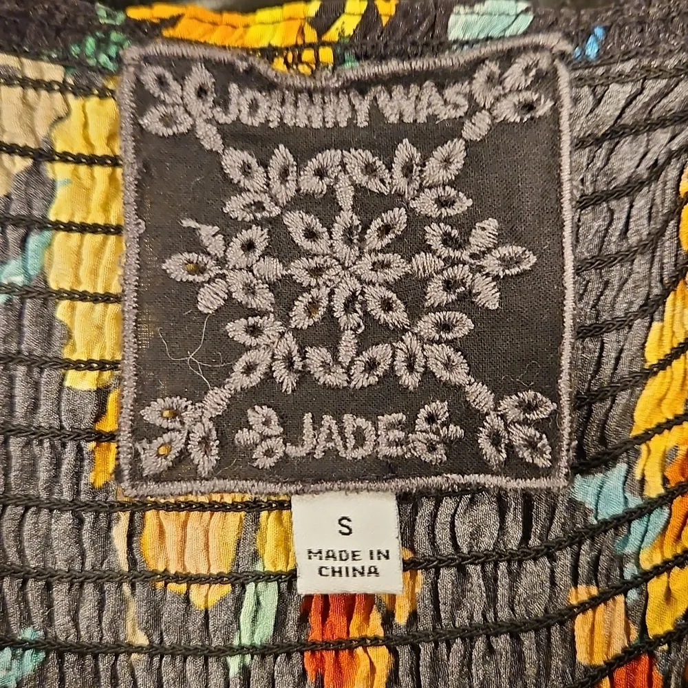 💕JOHNNY WAS JADE💕 Poppy Silk Maxi Dress ~ 100% Silk Floral Print Small S - Image 14