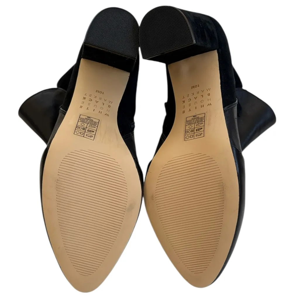 Like New White House Black Market Leather Kaydyn Heeled Boots Black Size 10 - Image 7