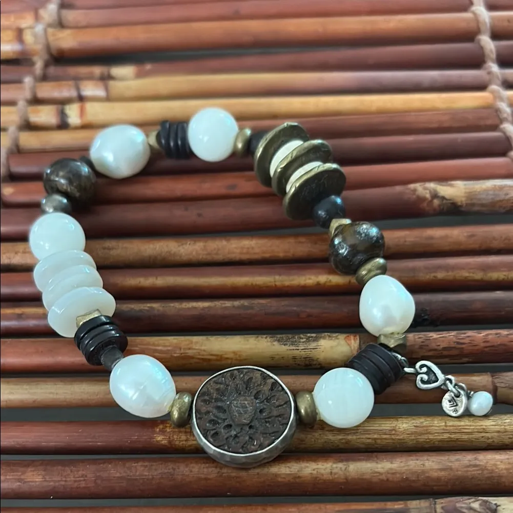 Silpada Bracelet with White, and Brown Accents - Image 2