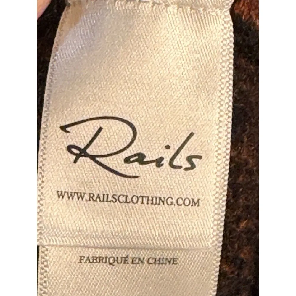 Rails Rust/Black Plaid Colleen Pullover Sweater Size‎ Medium Wool Blend Jacquard - Image 6