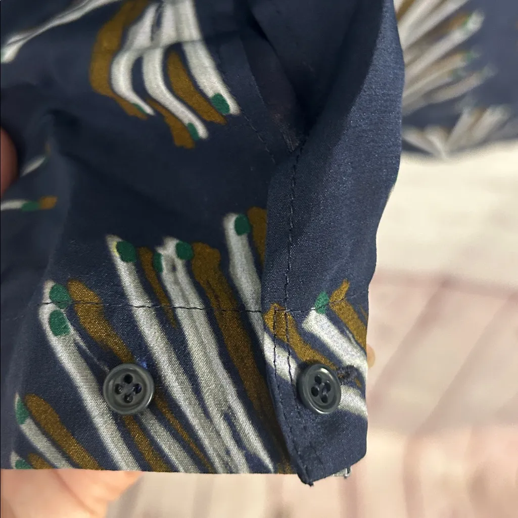 Akris Punto Silk Geo Printed artsy blouse old money trad wife academia funky - Image 4