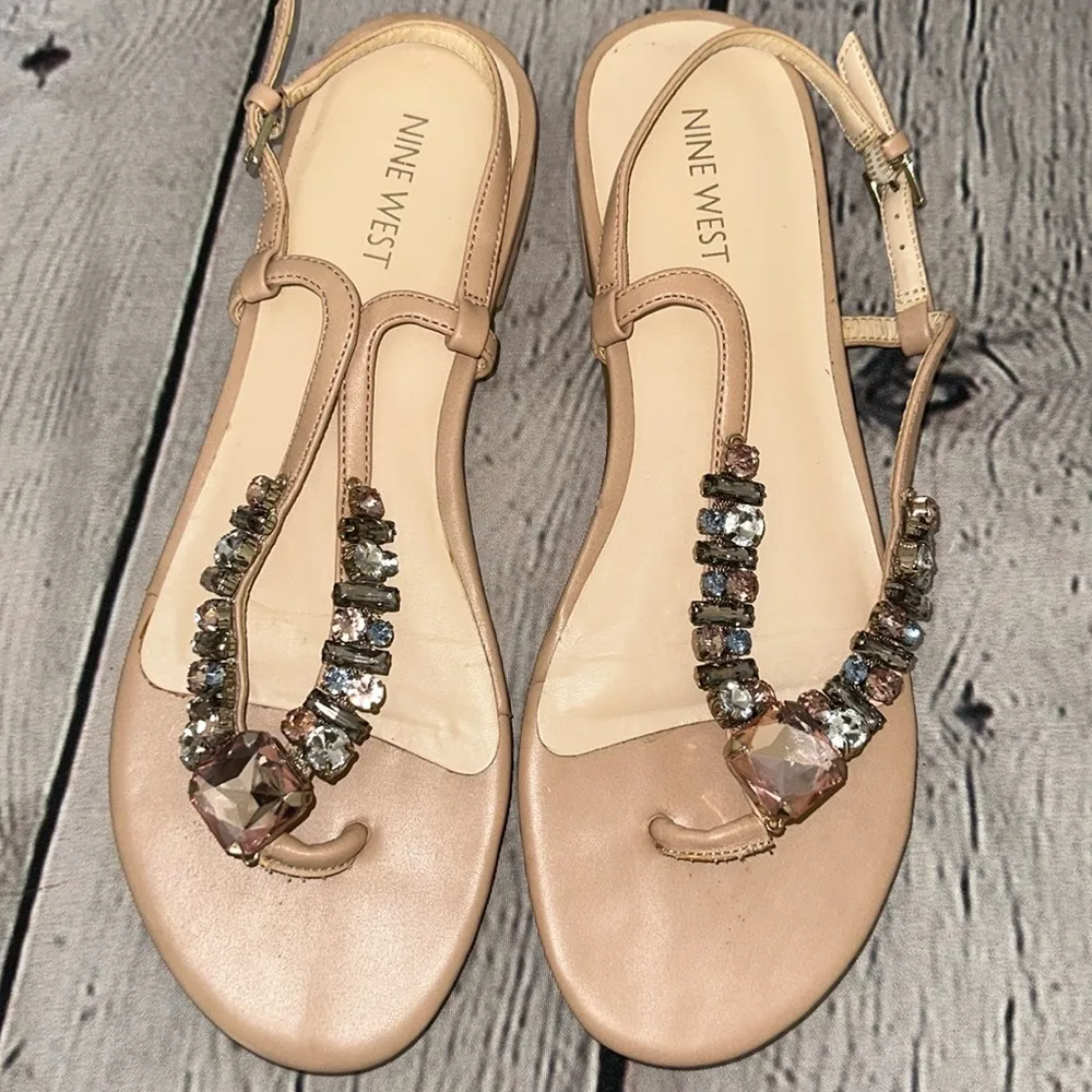 Chunky Rhinstone Sandals size 9 - Image 3