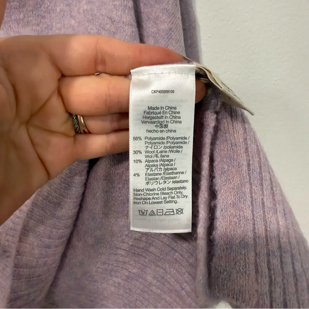 Madewell Payton Pullover Sweater in Coziest Yarn Heather Lilac L - Image 5