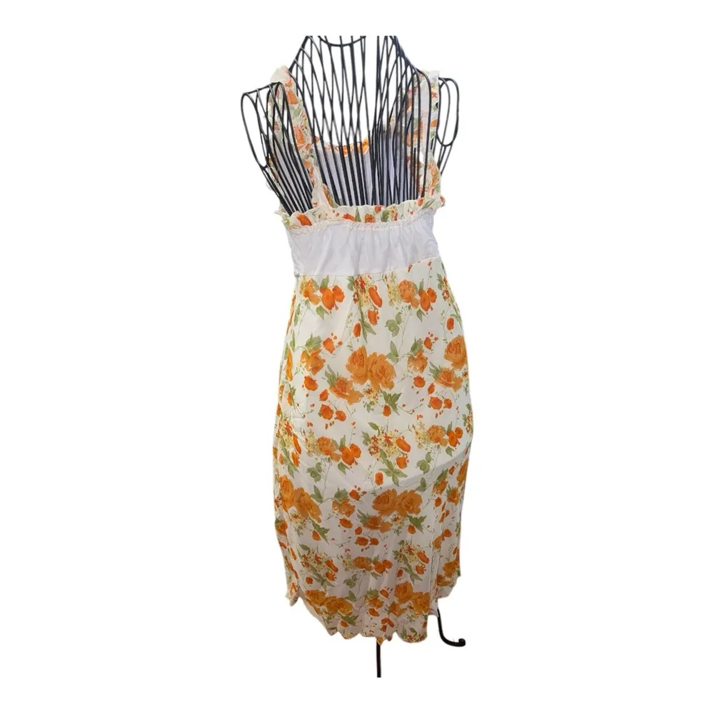 Floral Maxi Dress with Orange Blossoms - Image 4