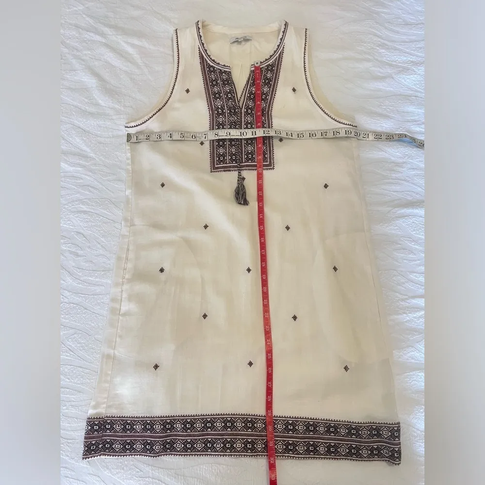 MADEWELL SUNCOAST EMBROIDERED SHIFT DRESS BRIGHT IVORY SIZE 8 - Image 13
