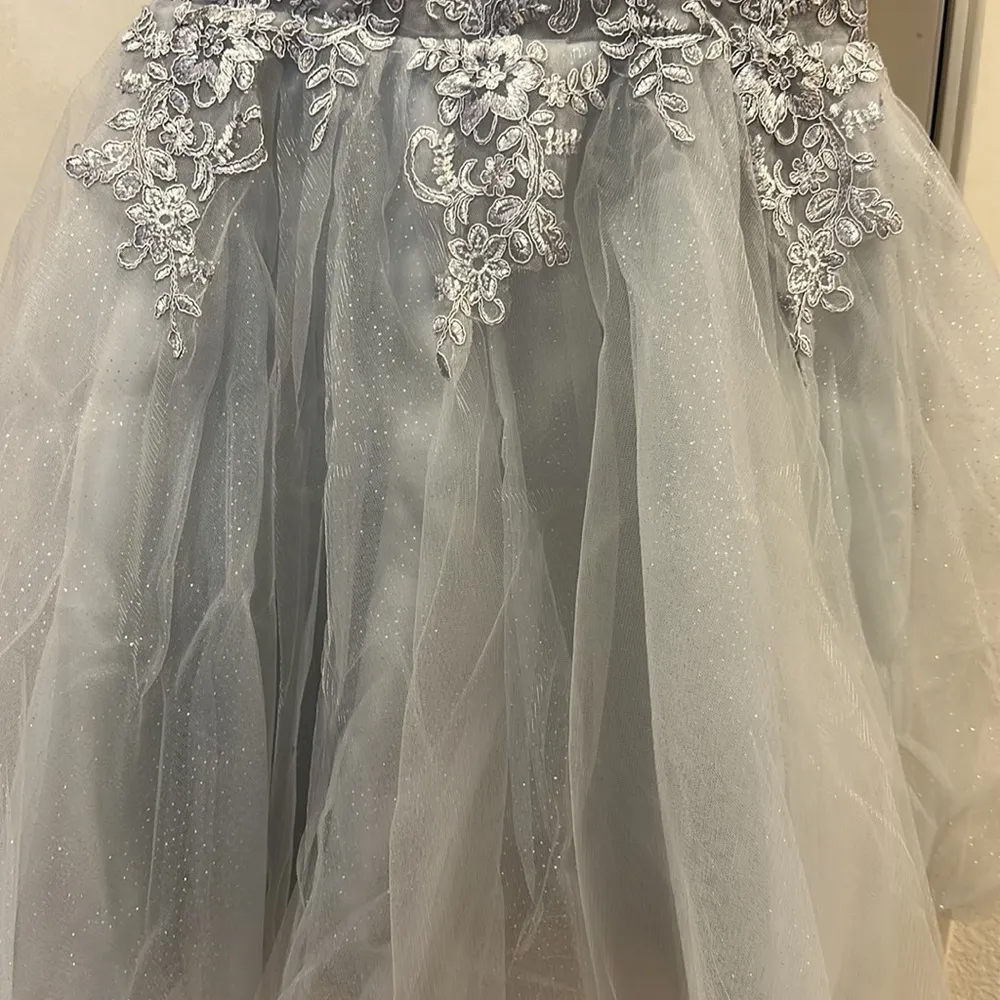 JAEDEN Homecoming Dresses‎ Tulle Lace Prom Dress Lace Appliques Silver Size undefined - Image 4