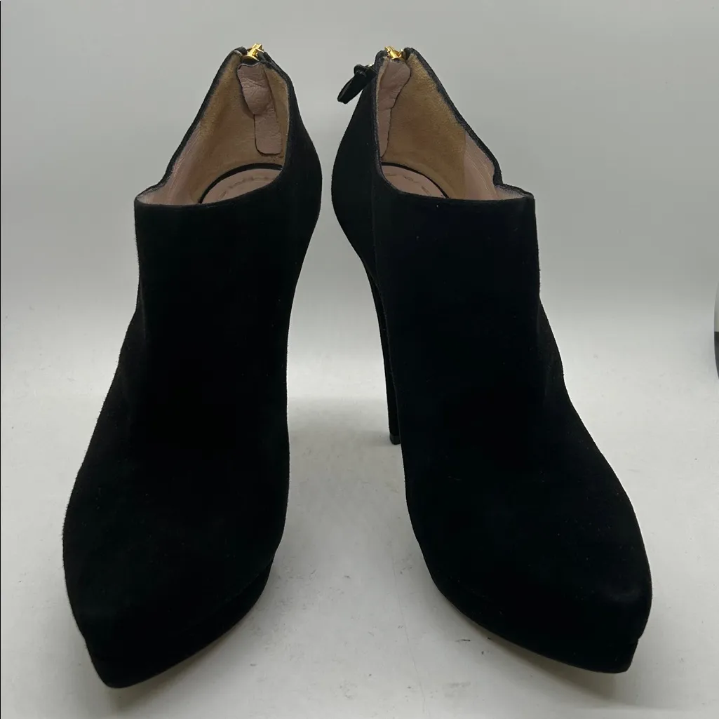 Miu Miu Sexy Black Suede Stiletto Heel Ankle Boots Shoes **Size 37.5/US 7.5** 🔥🔥 - Image 3