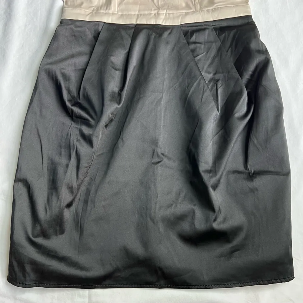 Nwt H&M satin color block convertible strap tube party dress 6 nude & black - Image 4