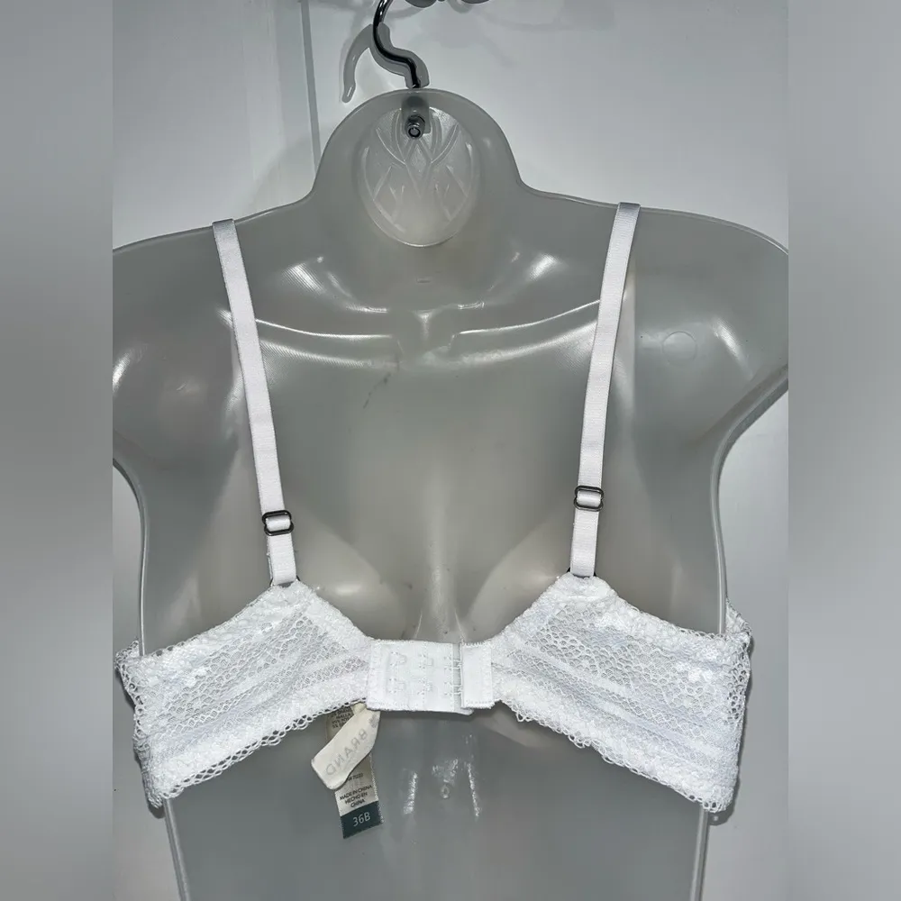 Lucky Brand Padded White Lace Essential Everyday Bra w/ Metal Hardware Size 36B - Image 6