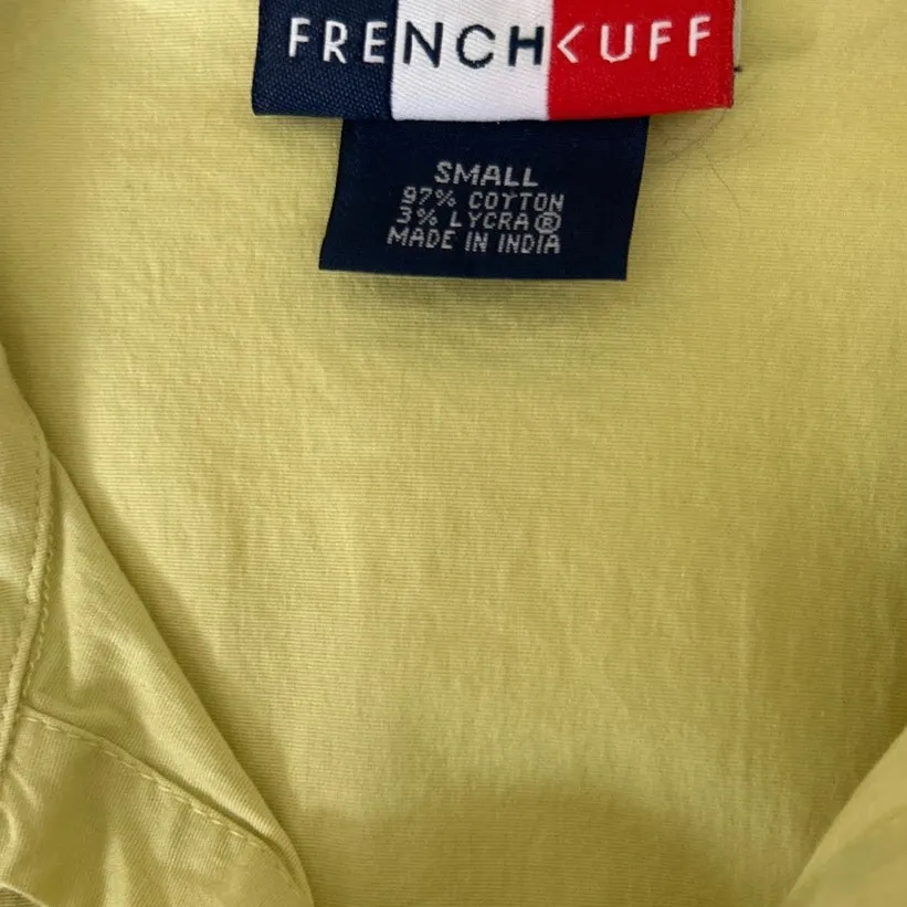 French Kuff Women‎ Top S Chartreuse Cotton Stretch Casual Travel Preppy Comfy Green - Image 2