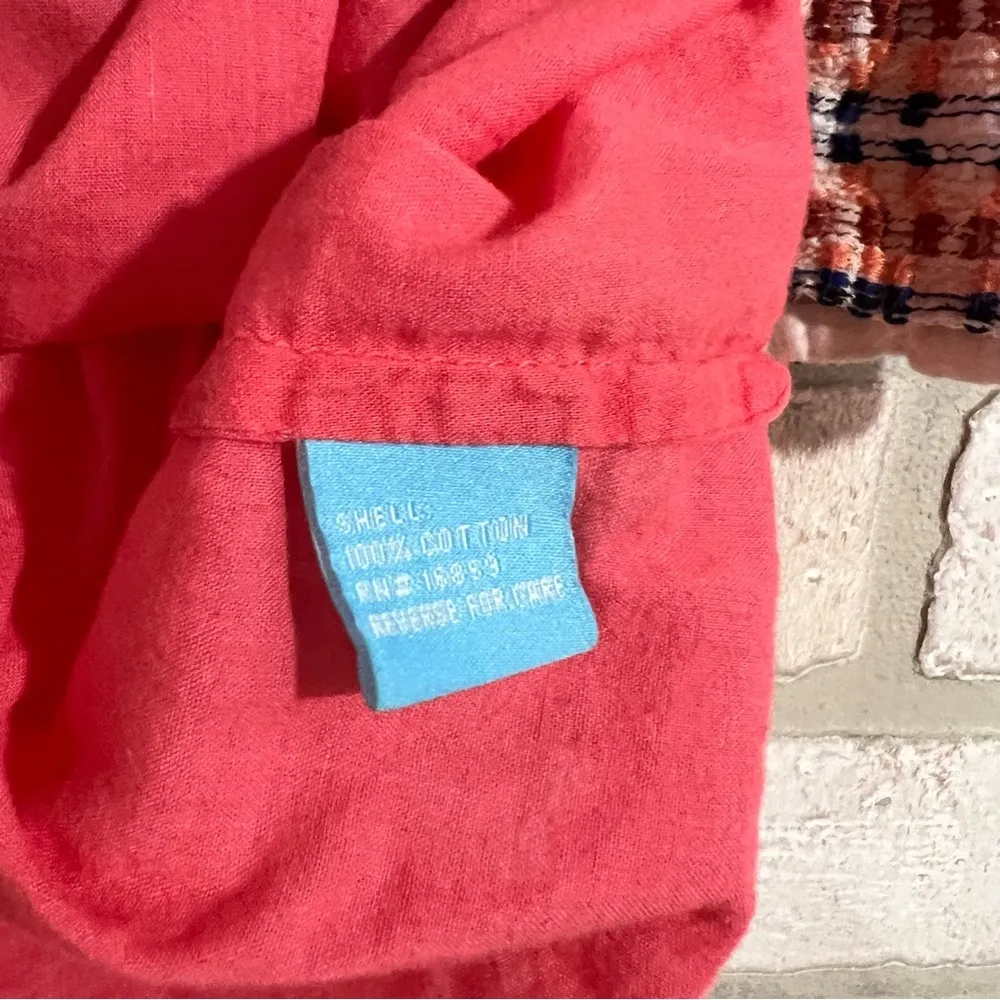 J. McLaughlin Paget Embroidered Tunic Top in Coral Size S - Image 8