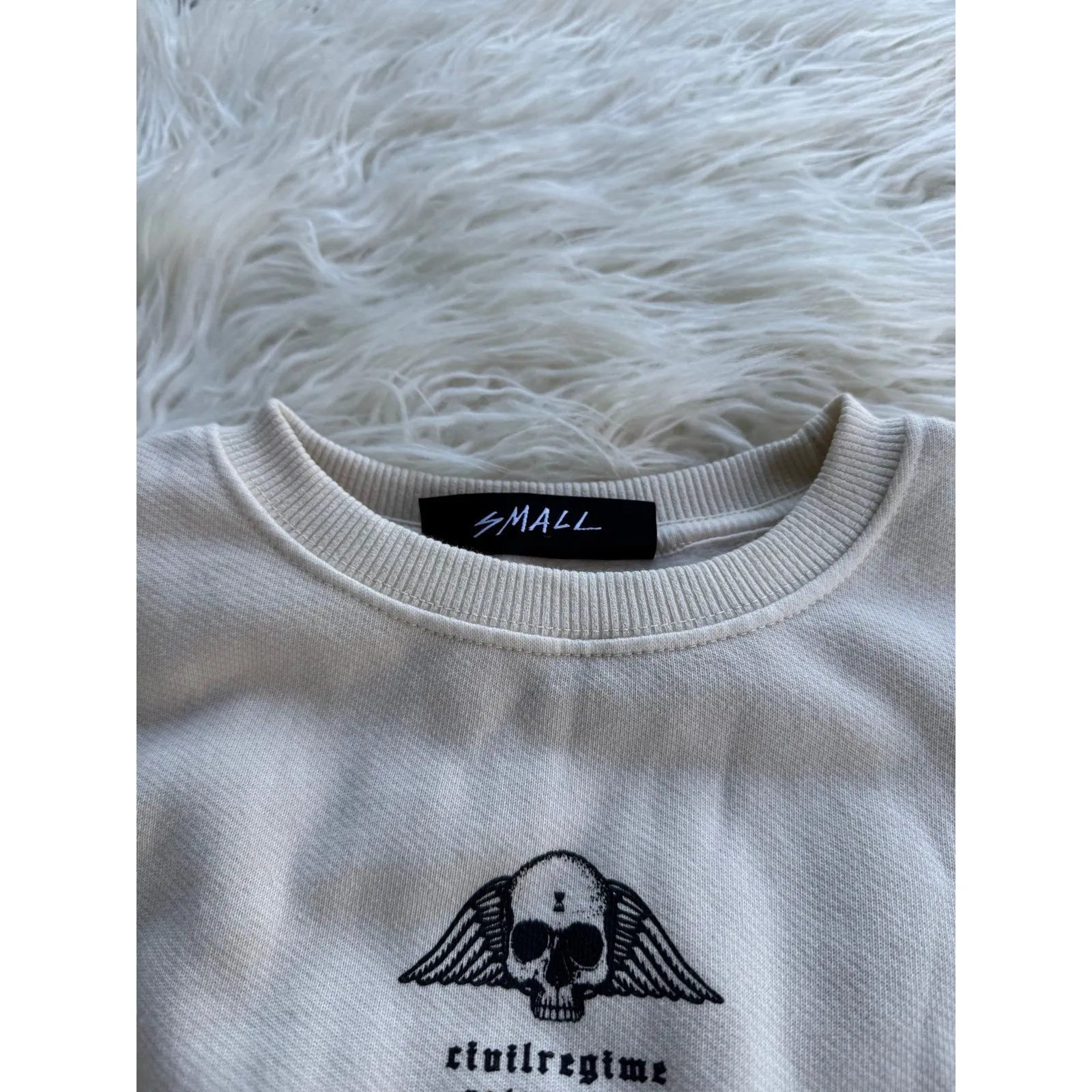 Civil Regime Cropped Sweatshirt Size Small Black - Image 10