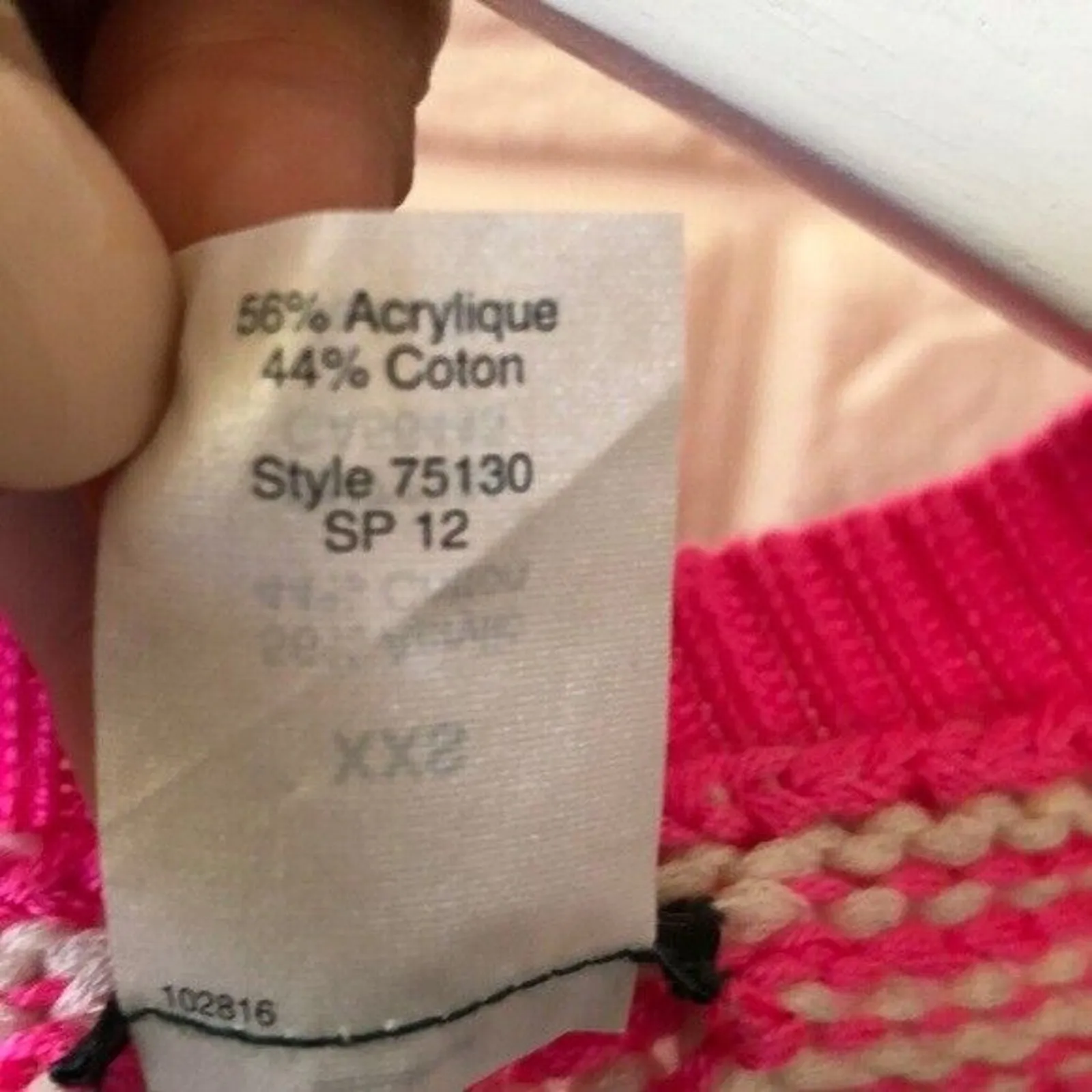 J. Crew‎ hot pink White striped sweater Women’s Size XXS V - Image 7