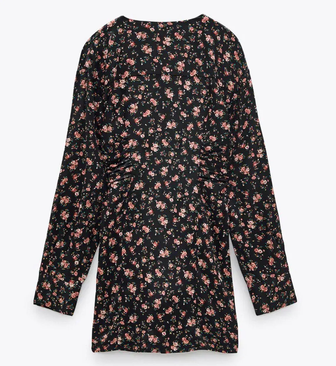 NWT  Floral Print Mini Dress W Ruched Waist - Image 4