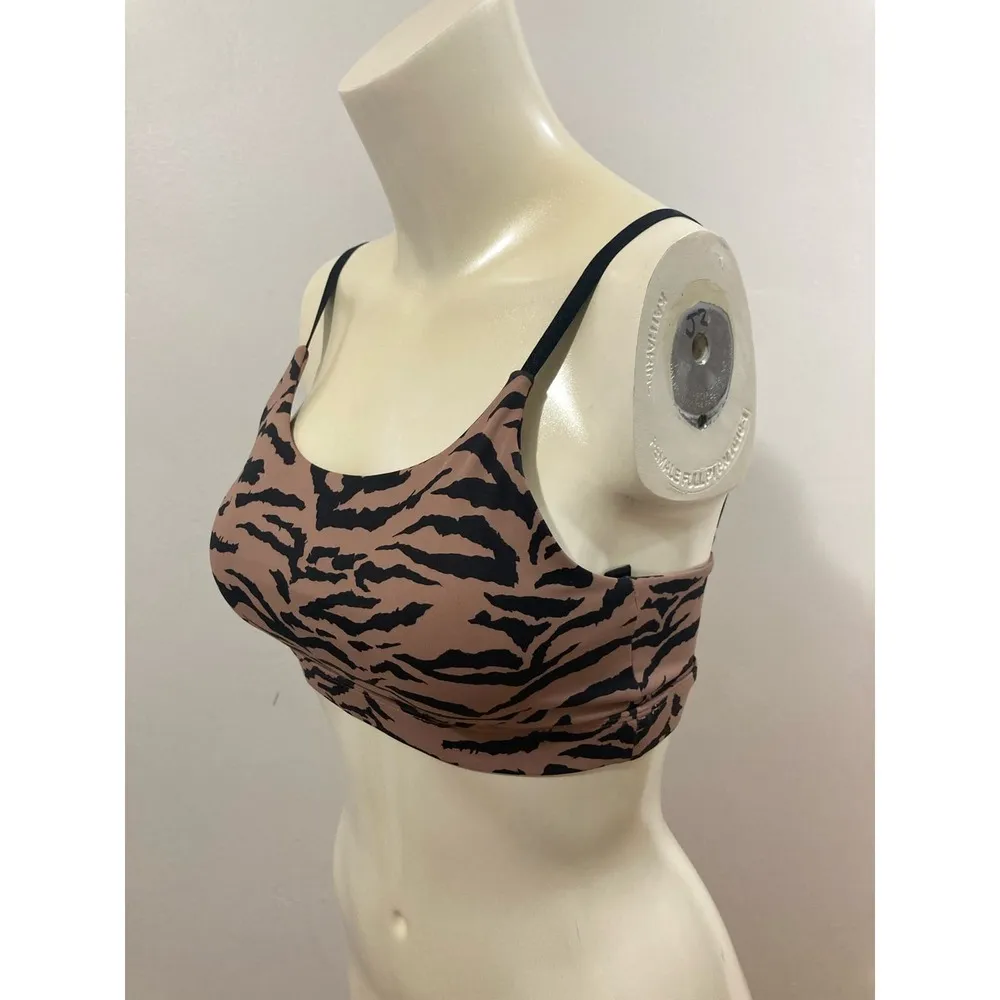 All Fenix High End Sports Bra Size Medium Animal Print Tiger Tan and Black - Image 4
