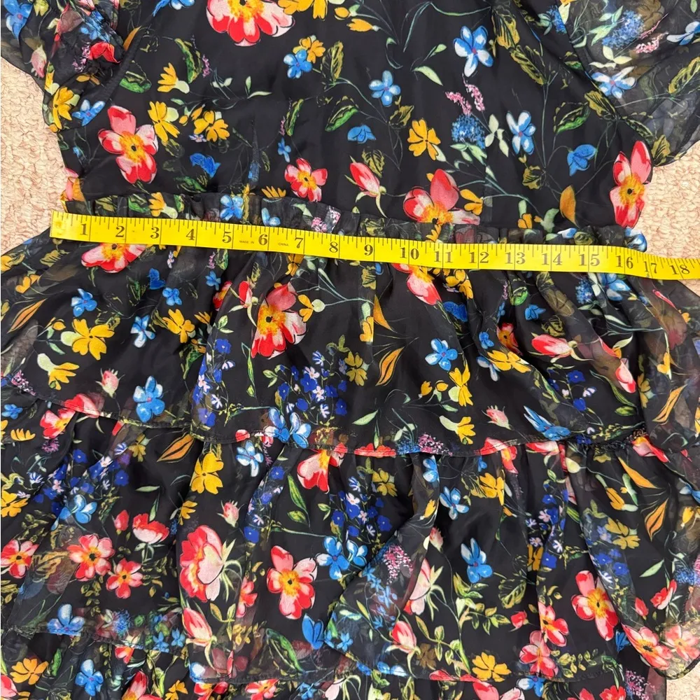 Unbranded Floral Blue Puff Sleeve Midi Dress Size Small. #30 Pink - Image 12