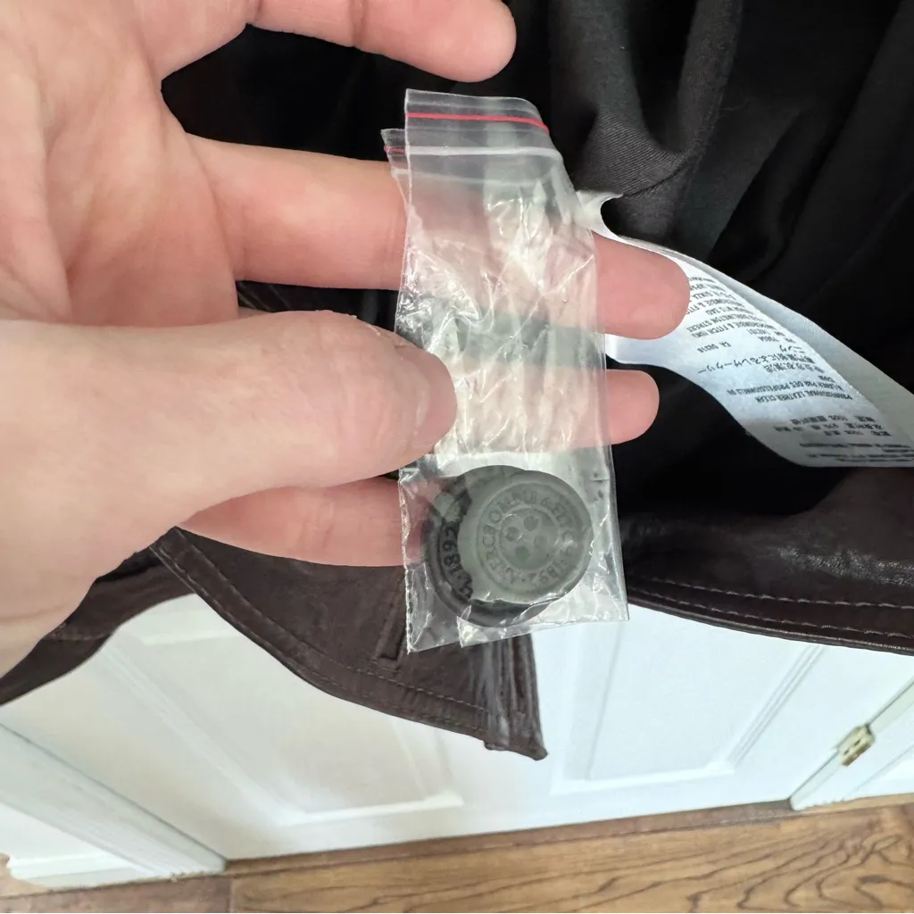 BNWT Y2K Abercrombie & Fitch Mia Leather Jacket Brown Genuine Leather Sz L - Image 12