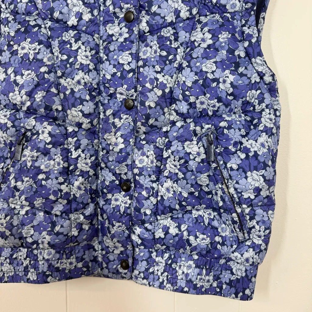 Les Coyotes De Paris Purple Floral Puffer Vest Size 10 - Image 5