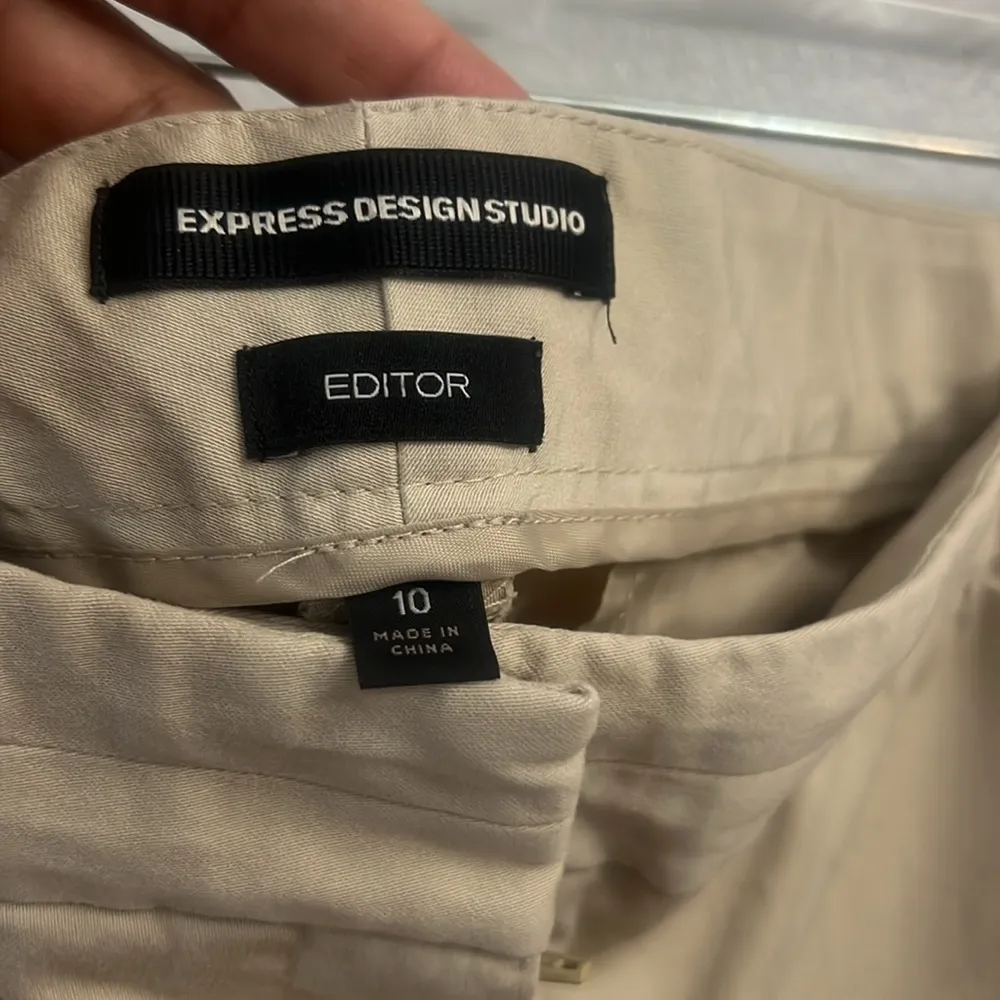 Express Editor Flare Trouser Pants Size 10 Tan - Image 6
