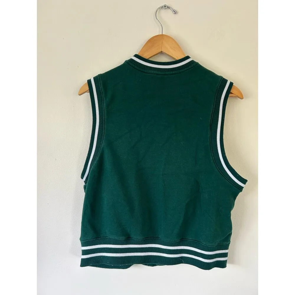 Divided by H&M womens green sweatshirt vest jacket size XXS snap buttons - Image 3
