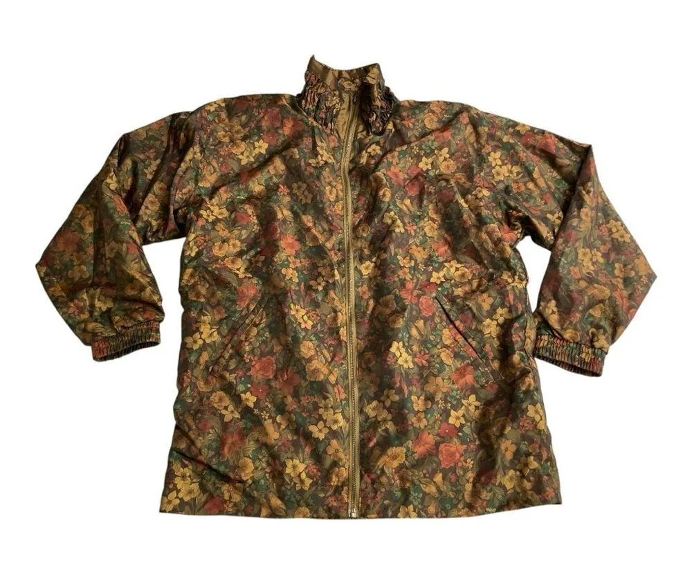 Vintage Lavon 80s 90s Floral Tracksuit Windbreaker Full Zip Jacket S - Image 3