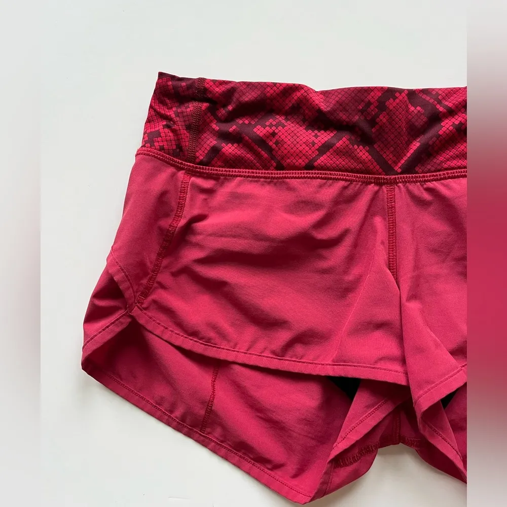 lululemon athletica Speed Up Shorts -Cranberry/ Mini Ziggy Snake Red Tide -4 - Image 8