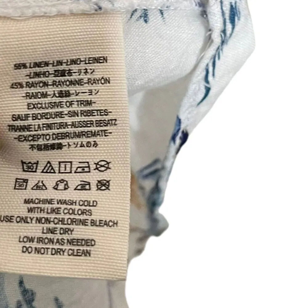 Free People Beach Linen Blend Neutral Combo Tropical Party Midi Dress Womens 0 - Image 12