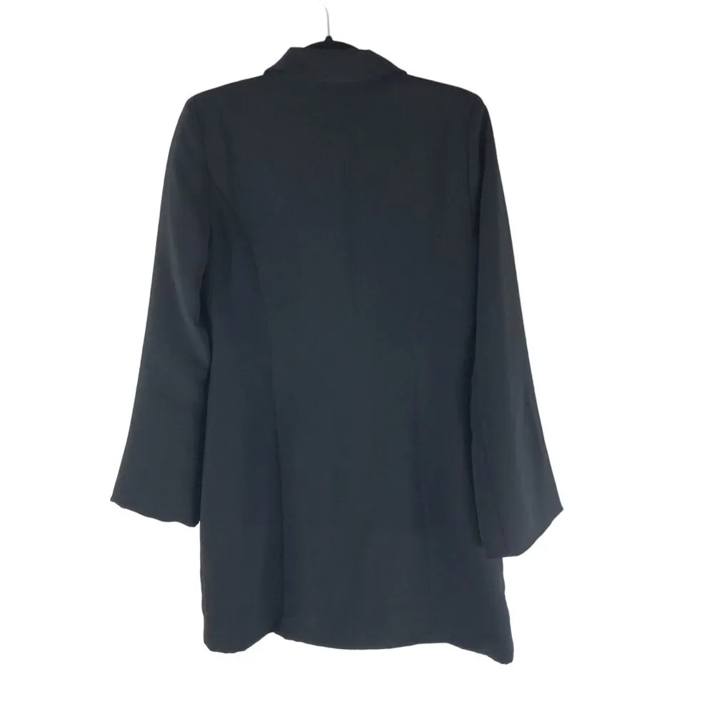 Amanda Uprichard Womens Jacket Snap Button Slit Sleeve Snap Button Black M - Image 3