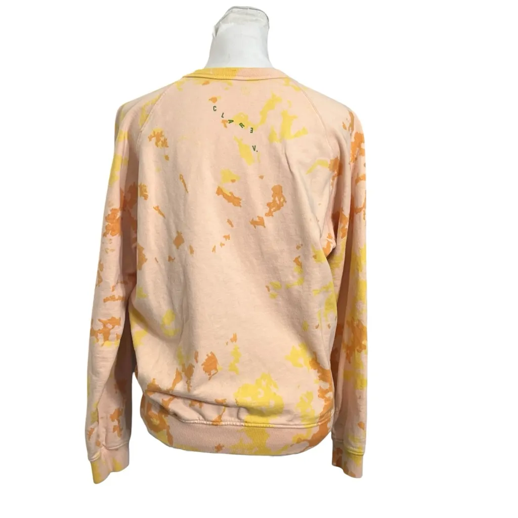 Clare V Cada Dia El Vino Sweatshirt Women’s Size Small Tie Dye Pullover Orange - Image 5