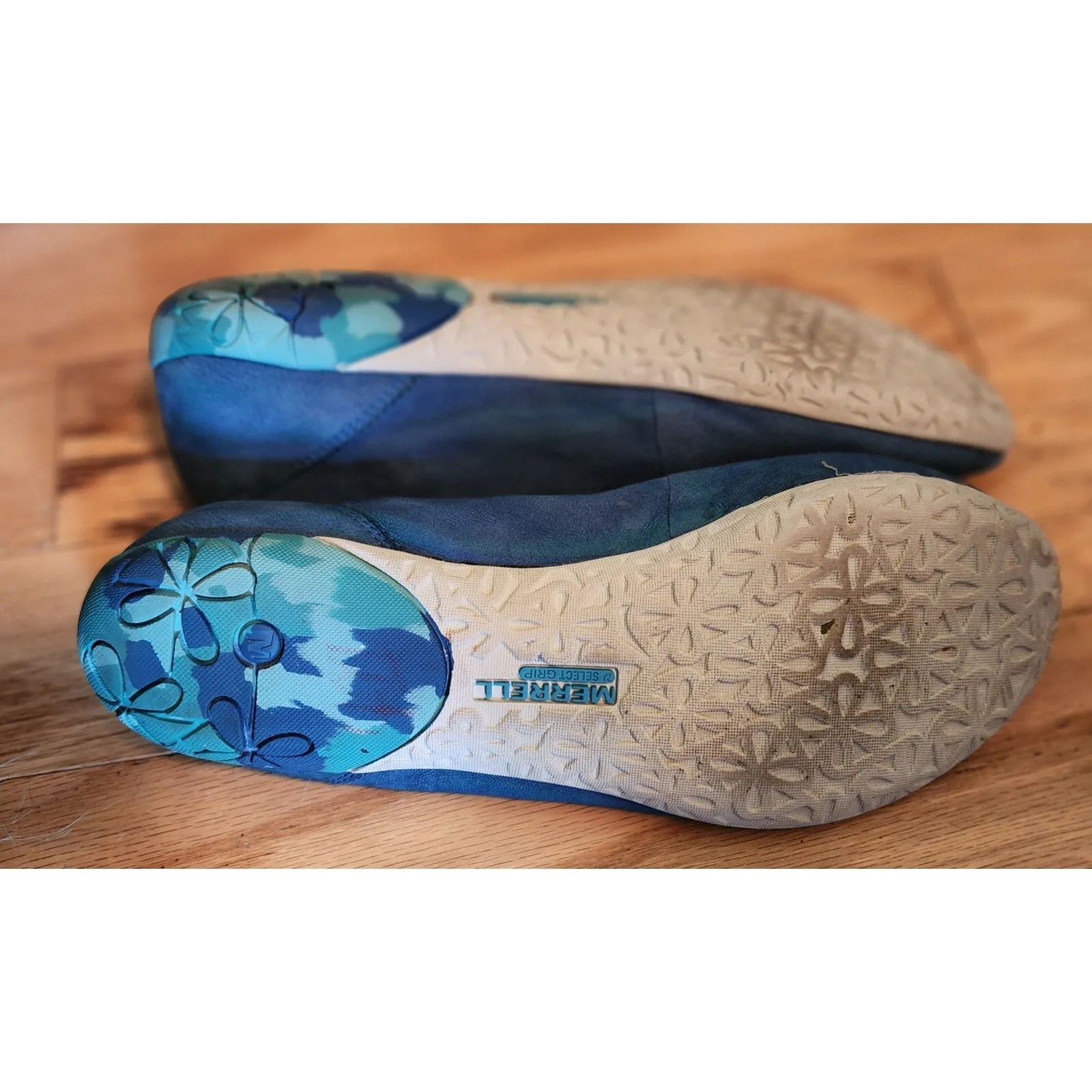 Merrell Tahoe Ballet Flats Leather Comfort Shoes Blue Laser Cutout‎ 9.5 - Image 4