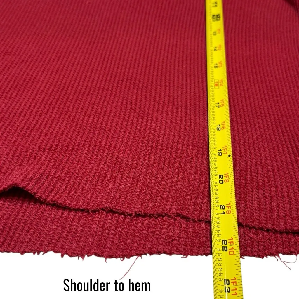 Y2K Abercrombie & Fitch Red Muscle Thermal Waffle Knit Extra Long Sleeve M - Image 9
