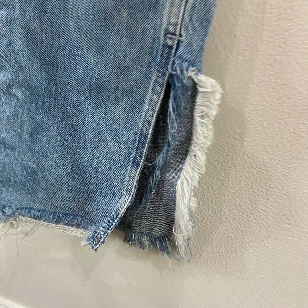 Zara High Rise Slim Slit Meg Bloggers Favorite Distressed Jeans Sz 0 - Image 7