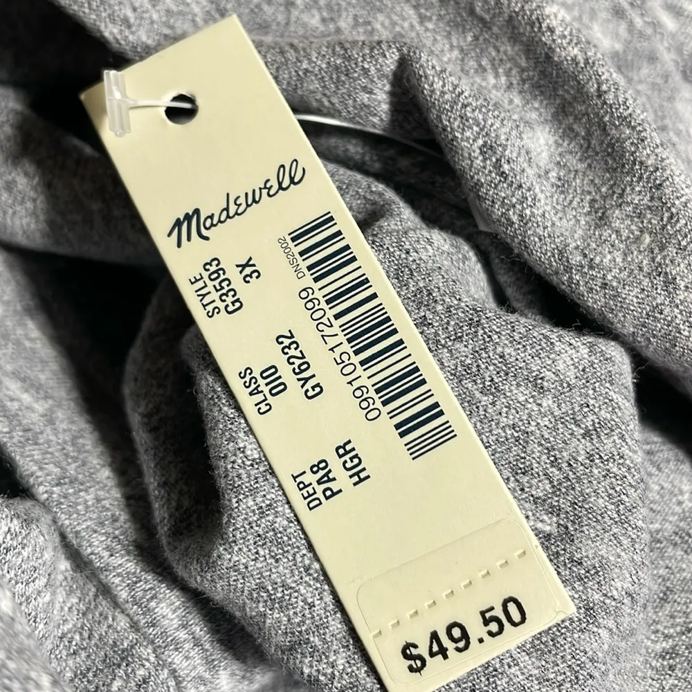 Madewell Ex Boyfriend Triblend Tee Shirt Short Sleeve Relaxed Fit Grey 3X NWT - Image 6