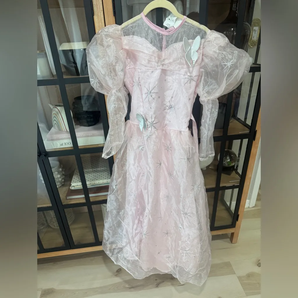 Glinda costume wicked glitter good witch The Wizard of Oz butterfly stars dress Pink Size L - Image 5