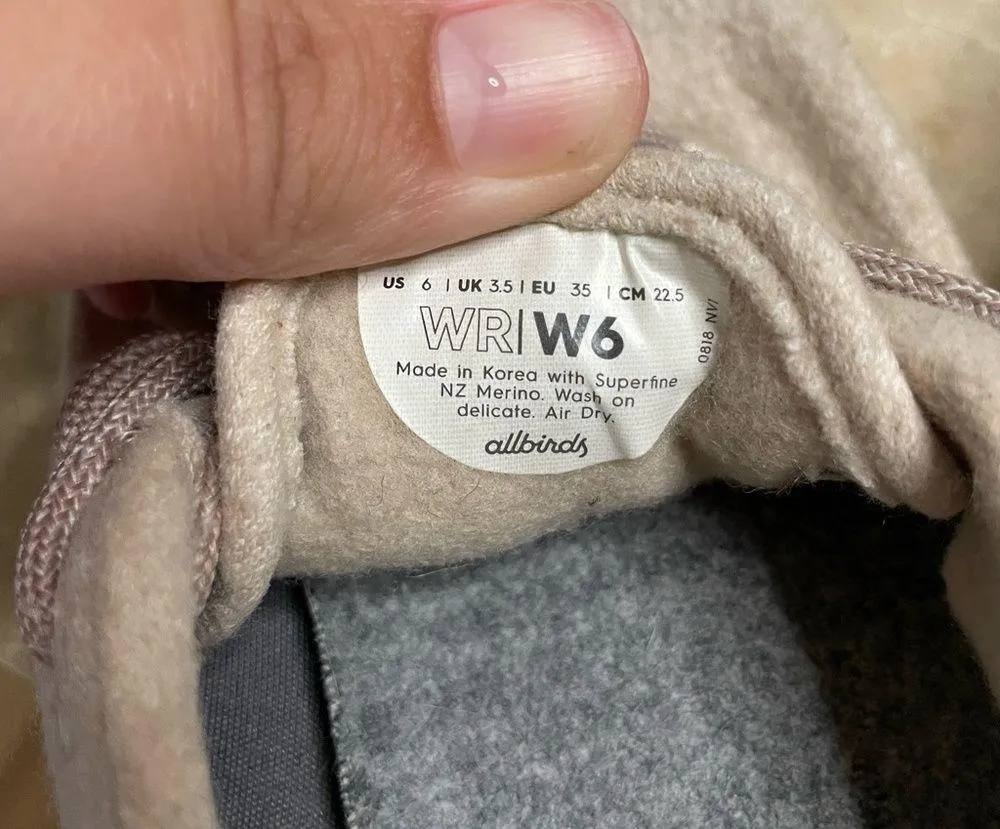 Allbirds Women’s Sneakers The Wool Runner Tennis Shoe Beige Size 6 - Image 5