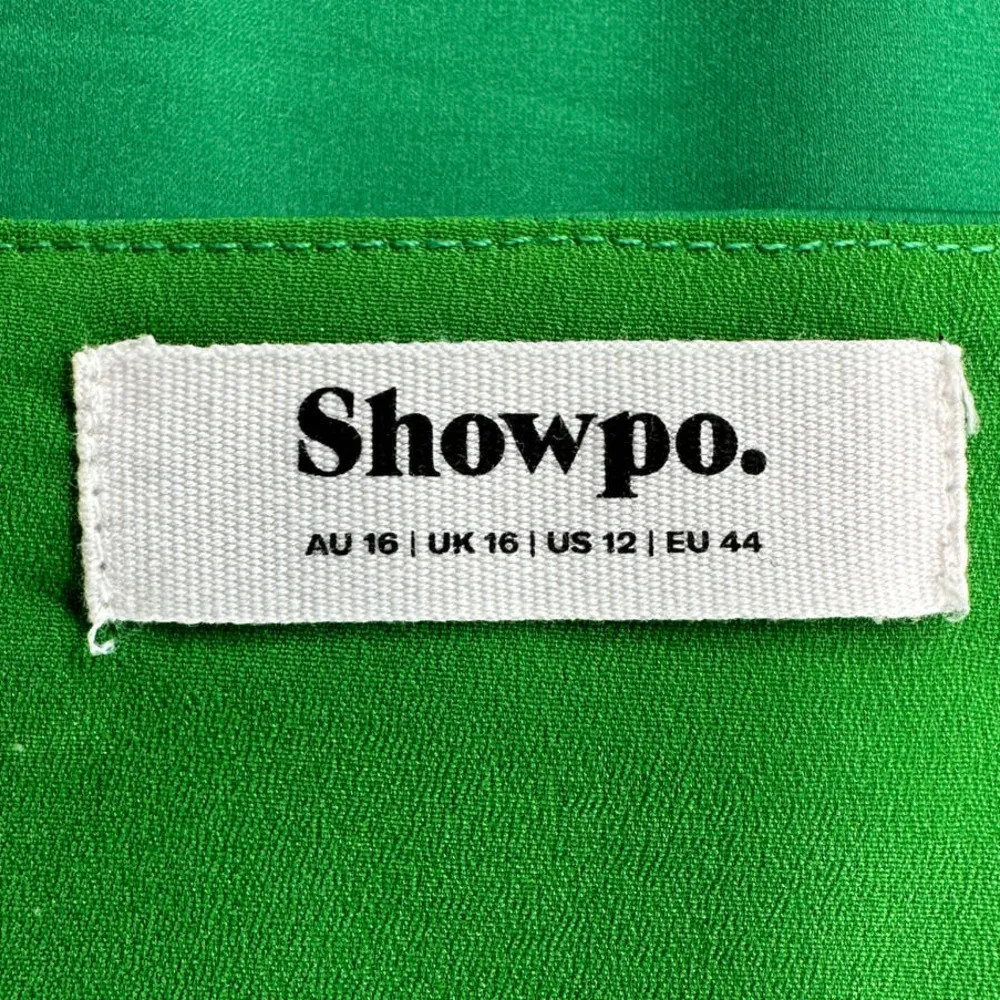 Showpo | Size 12 | Rholie Emerald Midi Plunge Neck Fringe Hem Fixed Wrap Dress - Image 5